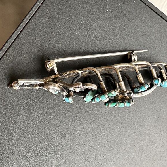 Victorian Bates & Bacon Turquoise Brooch - Picture 6 of 11